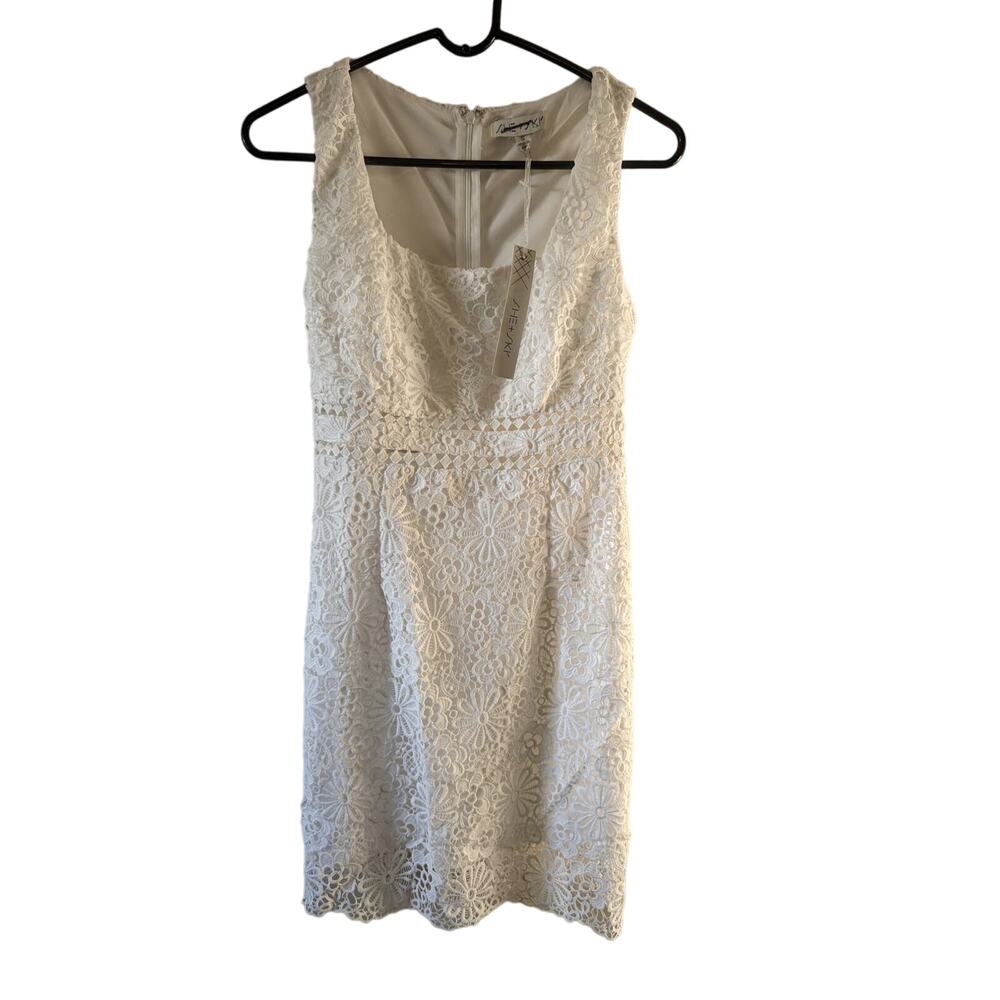 She + sky small white crochet dress NWT size small